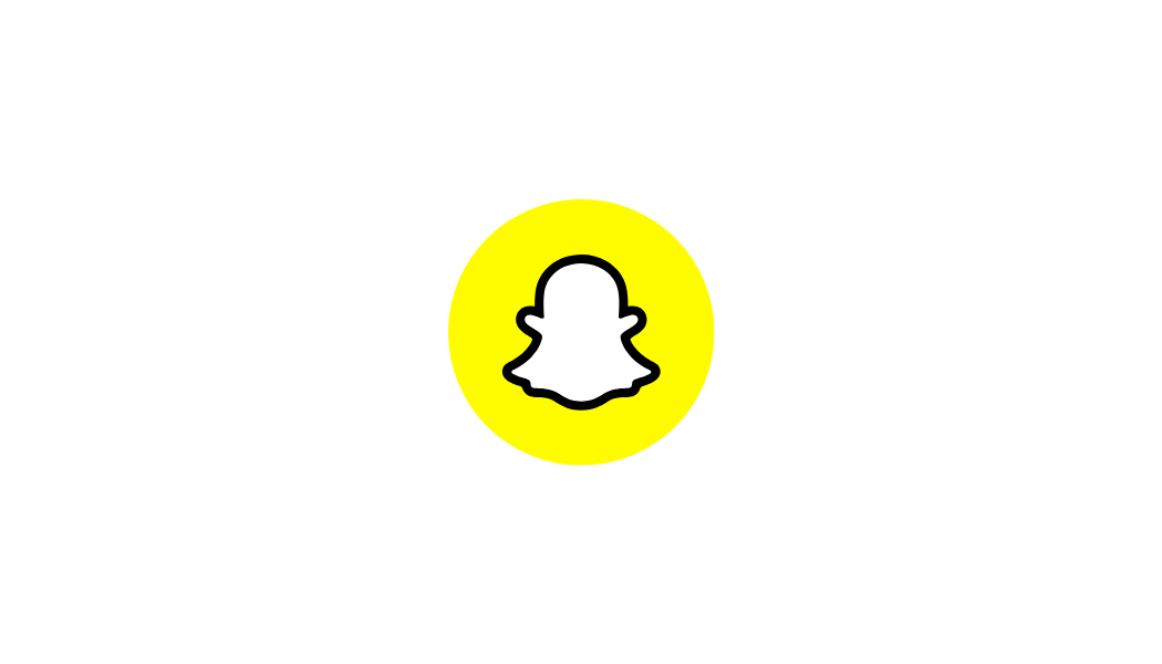 Snapchat logo with a yellow circle and white ghost icon in the center.