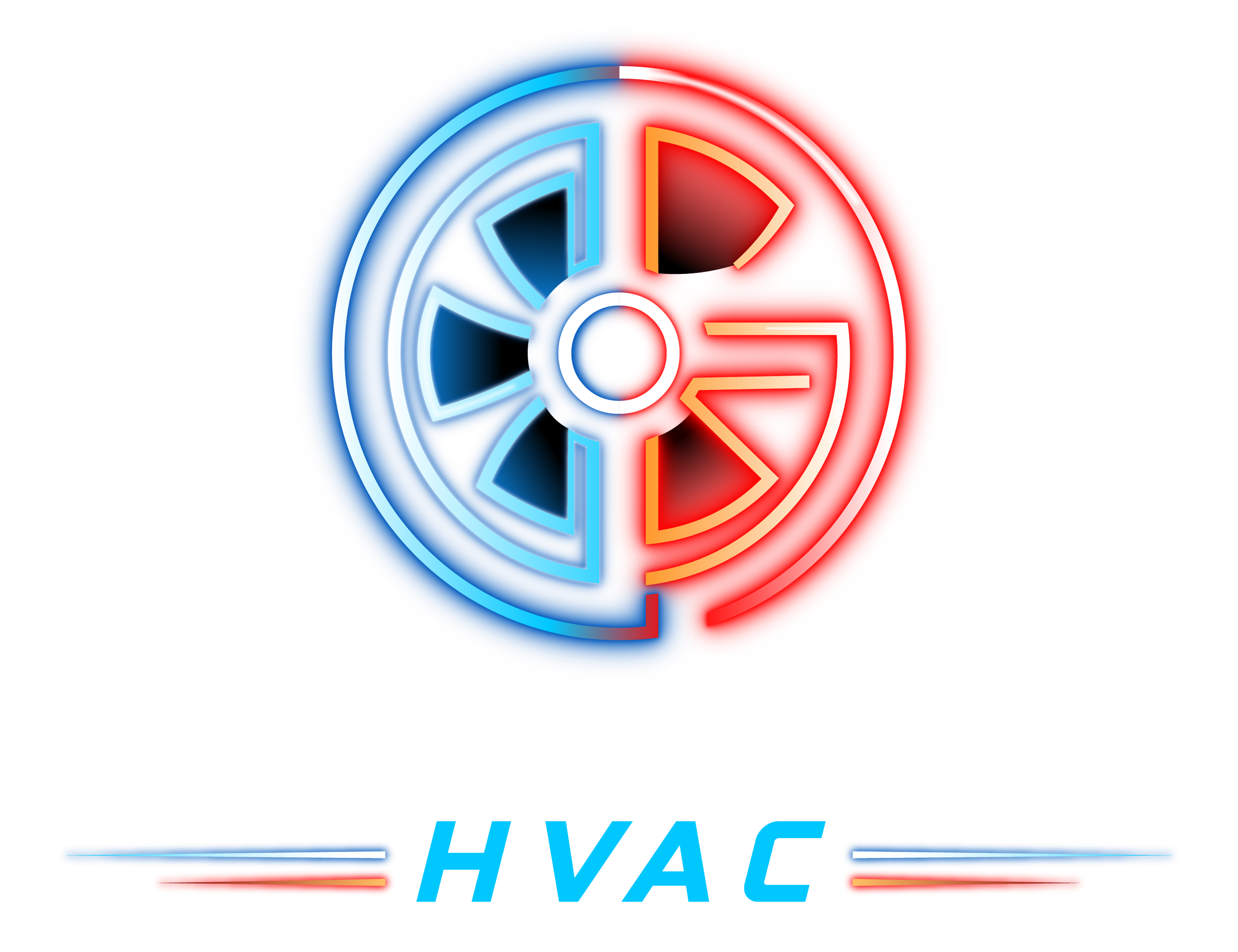 Logo for inMotion HVAC, depicting a circular design divided into two halves with blue on the left and red on the right, representing cooling and heating. The text 'inMotion' is below the logo, and 'HVAC' appears underneath in blue and white.