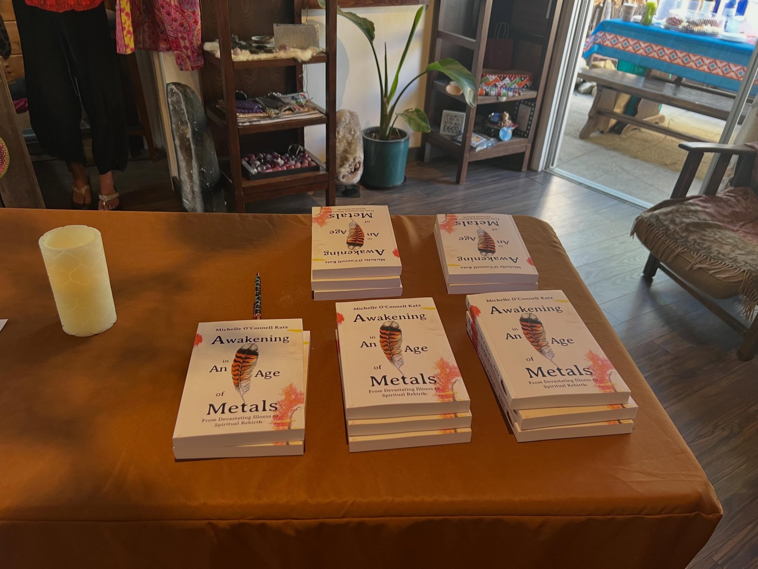 Just about to begin!

Book launch event at Jennifer Savino Designs in idyllwild. Join us for a reading with me from Awakening in an Age of Metals, and live music with Cate Katz. It&rsquo;s a special evening as she&rsquo;s taken out the Weissenborn fo