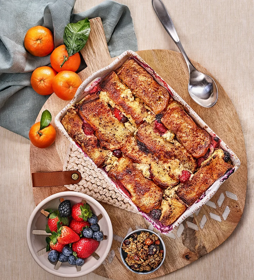 Overnight Berry Cheesecake Bake
