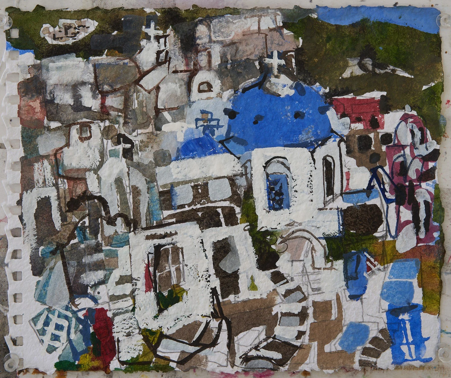 Blue domes and island architecture, Santorini — Erin McGee Ferrell, Greece, 2022.