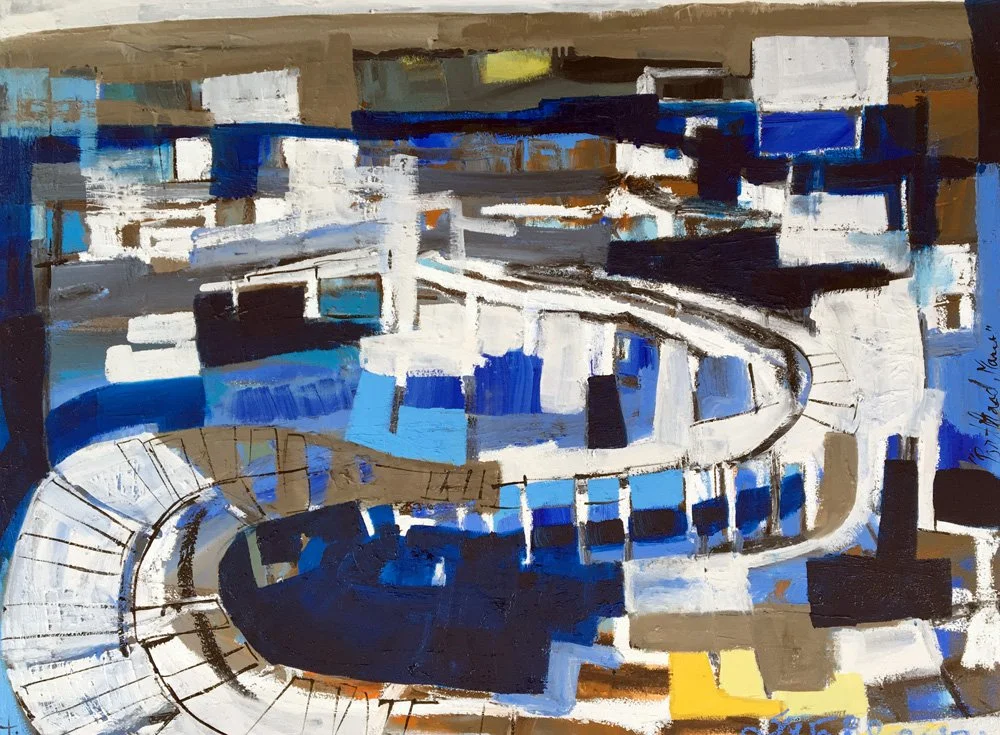 Erin McGee Ferrell · Convergence · Oil on canvas, 2017 · Portland Art Gallery · Portland, Maine