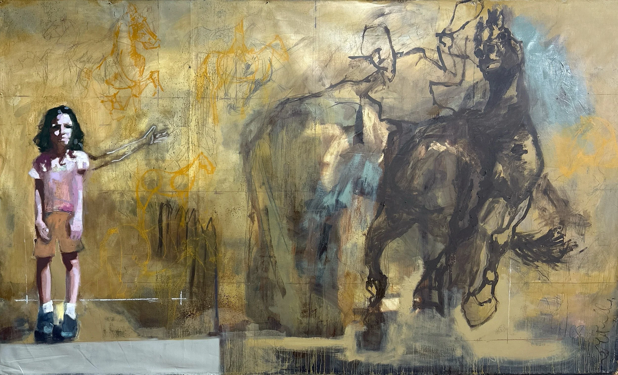 Girl and Horse 3.5 x 2.1 meters   oil on canvas