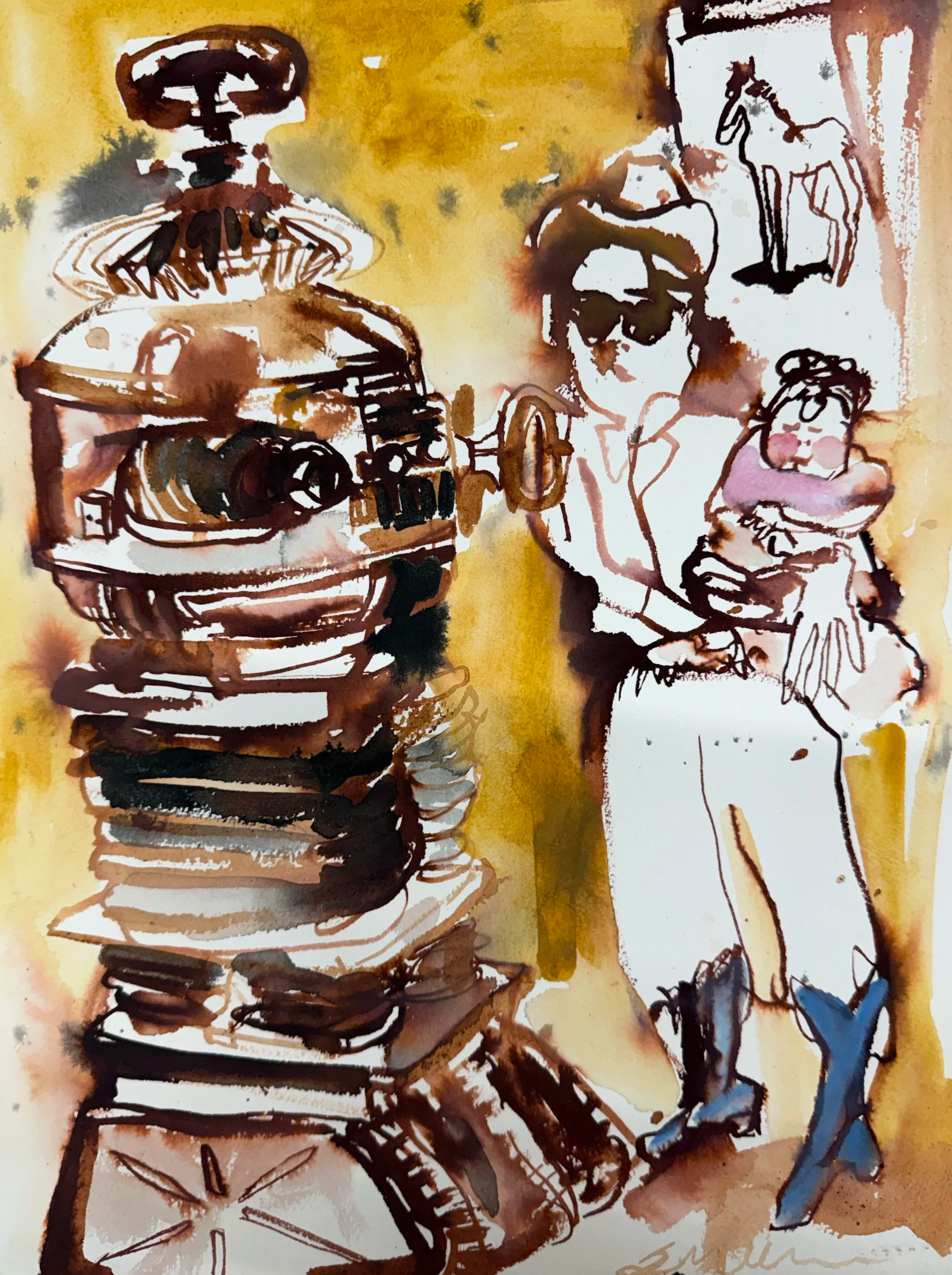 Nice to meet you?, 2026
Watercolor and wax
11 × 14 in (27.9 × 35.6 cm)