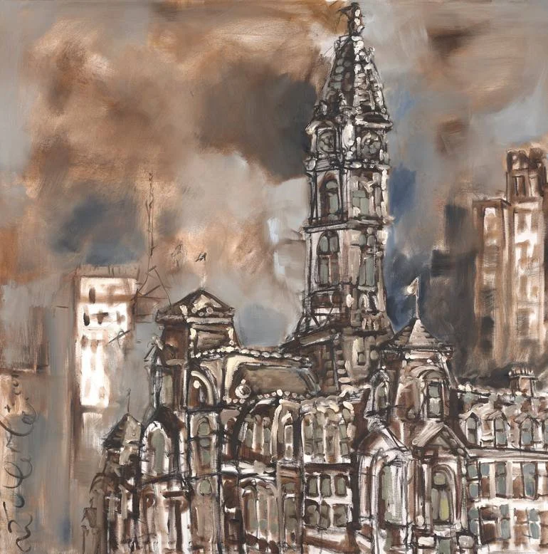 Erin McGee Ferrell, City Hall Philadelphia, 2010. Oil on canvas, 48 × 48 inches.