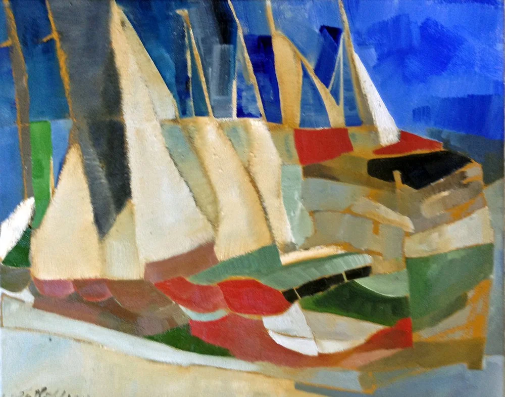 Sailboats — painting by Erin McGee Ferrell.