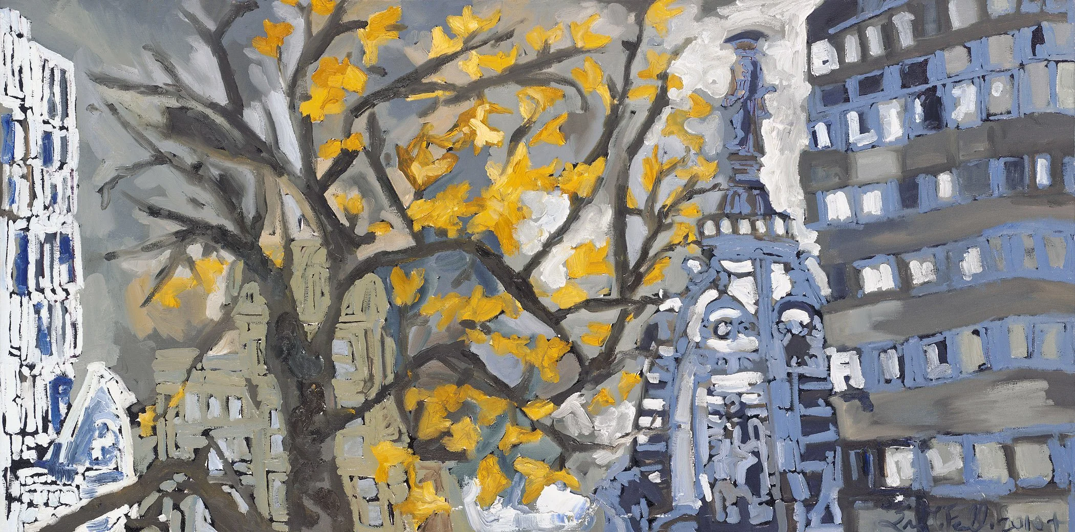 City Fall Philadelphia Fall. 24 x 48 inches. Oil on canvas 2011