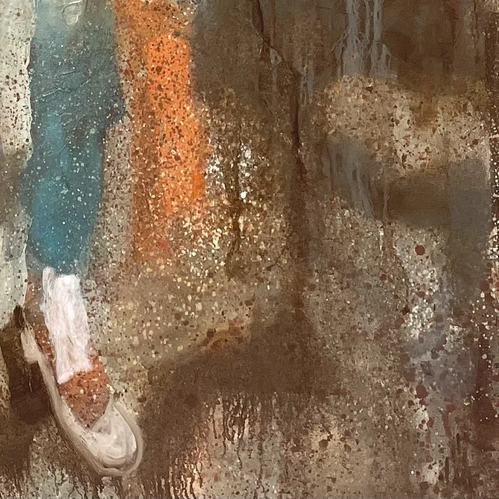 Dog and Camel, surface detail
Oil on canvas · complete work 6 × 6 feet