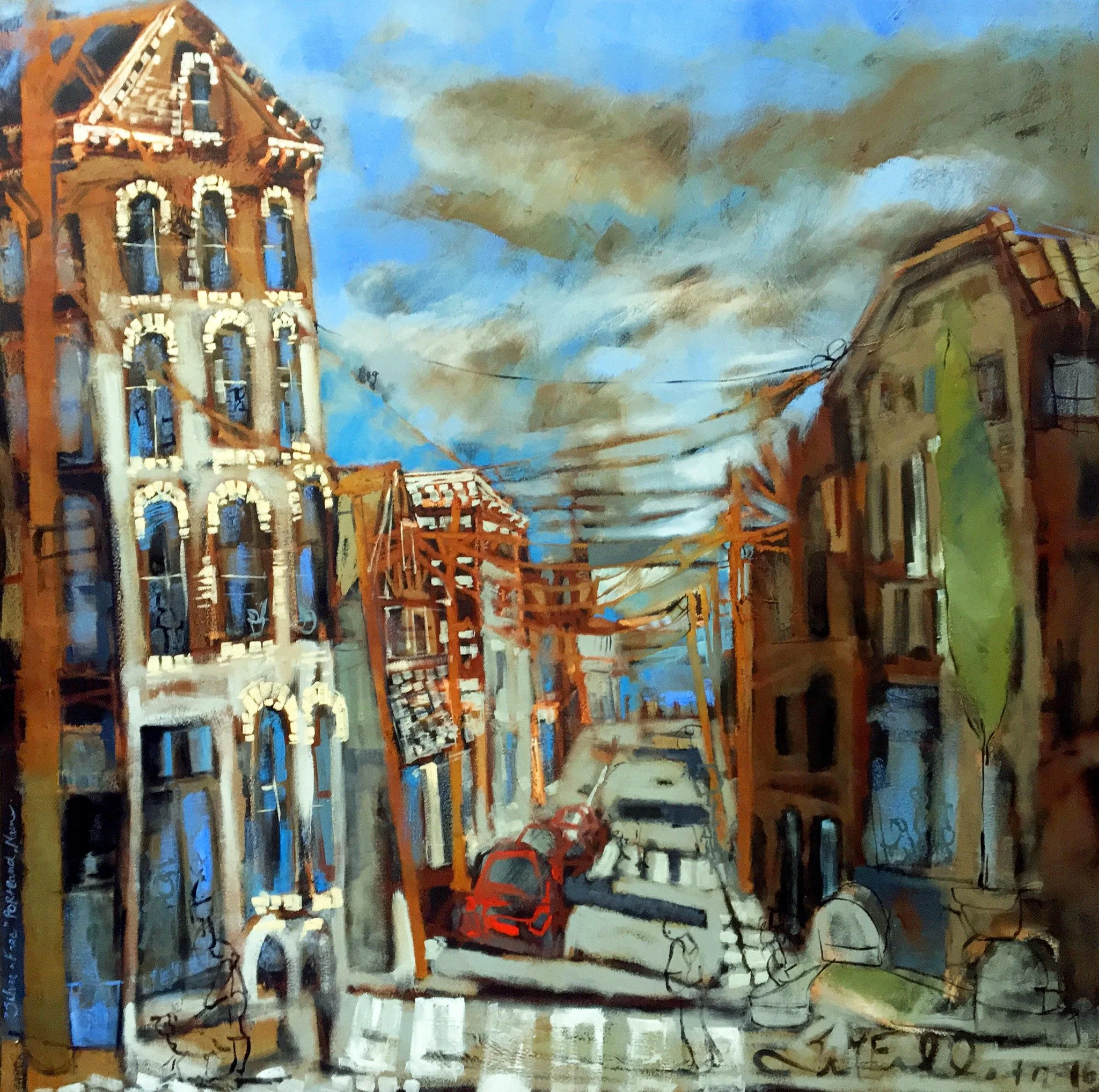 Wharf Street, Portland, Maine — painting by Erin McGee Ferrell.
