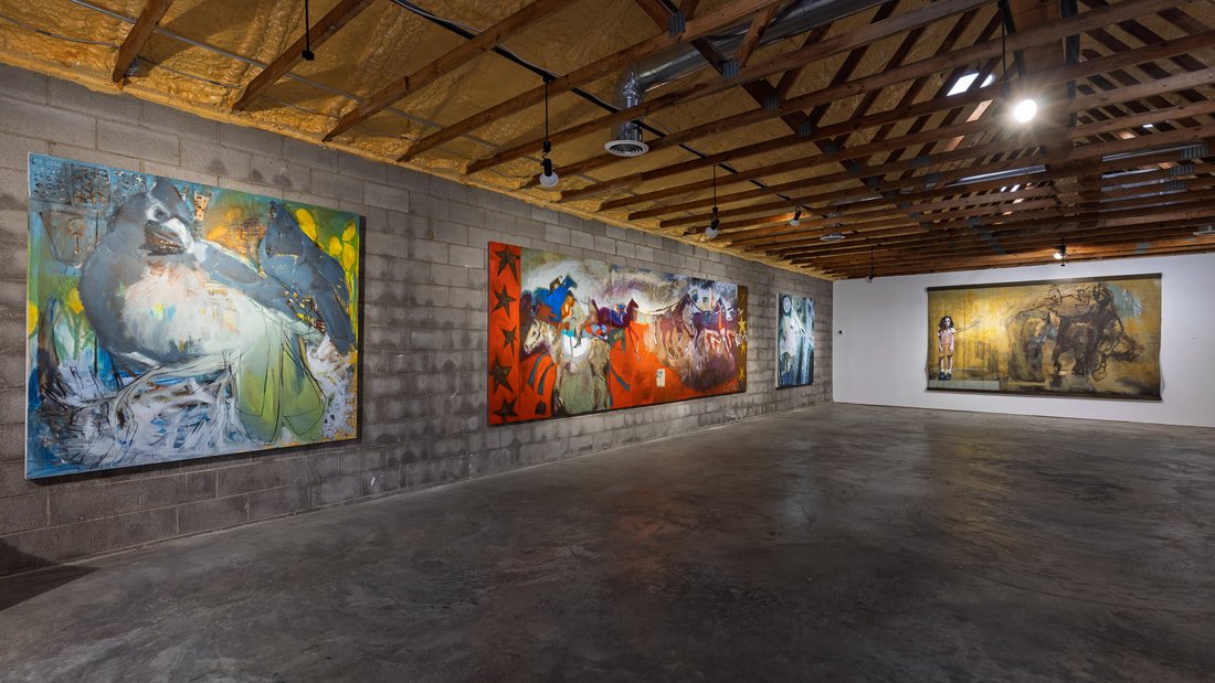 Installation view of She Rides, Erin McGee Ferrell’s solo exhibition at Garner Large Gallery, November 2025