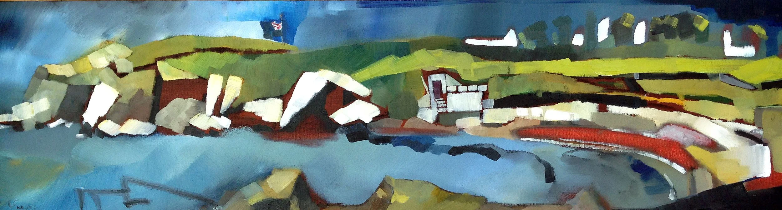 Coastal panorama — painting by Erin McGee Ferrell.