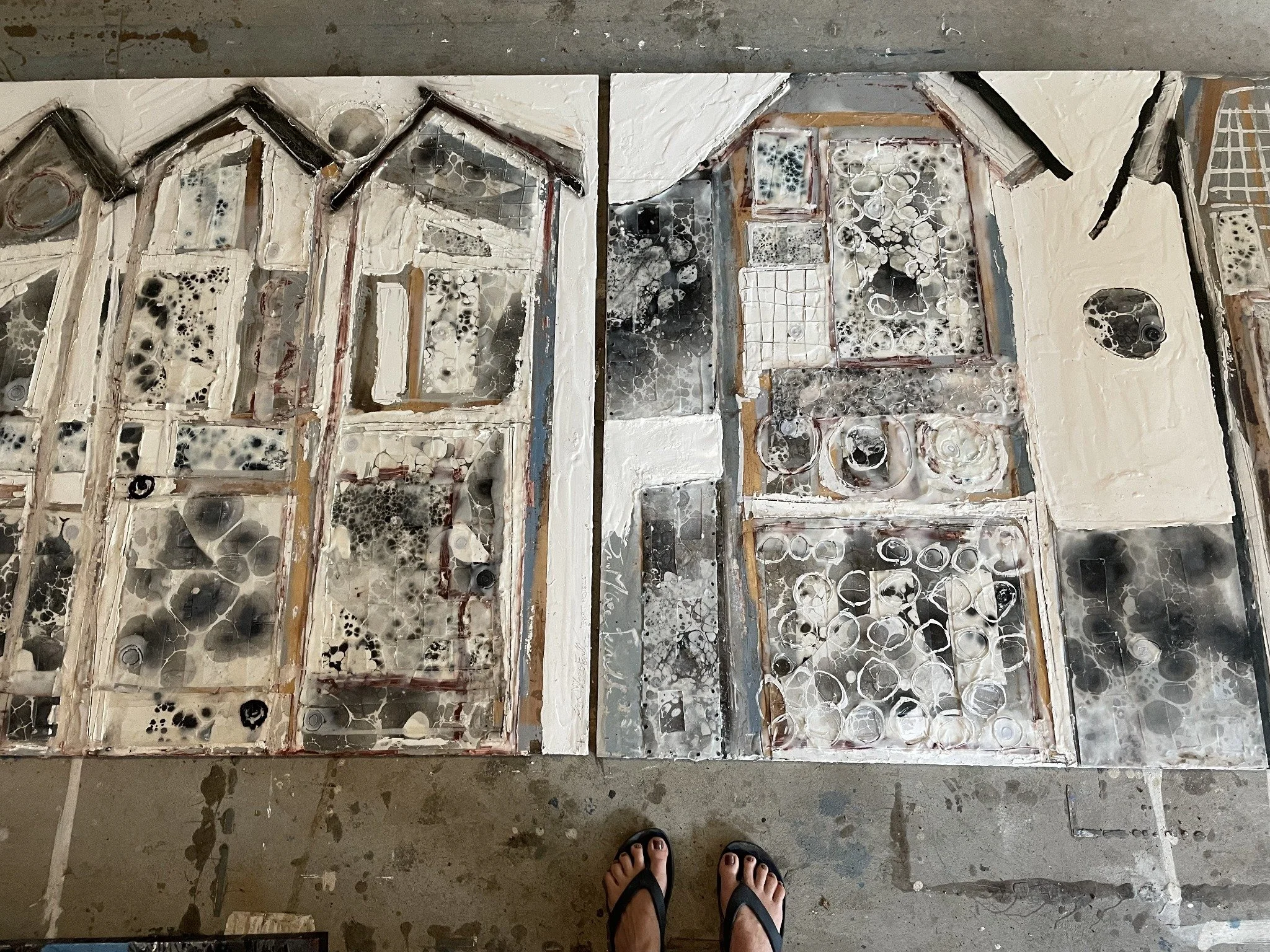 Studio view · Insect Hotels paintings