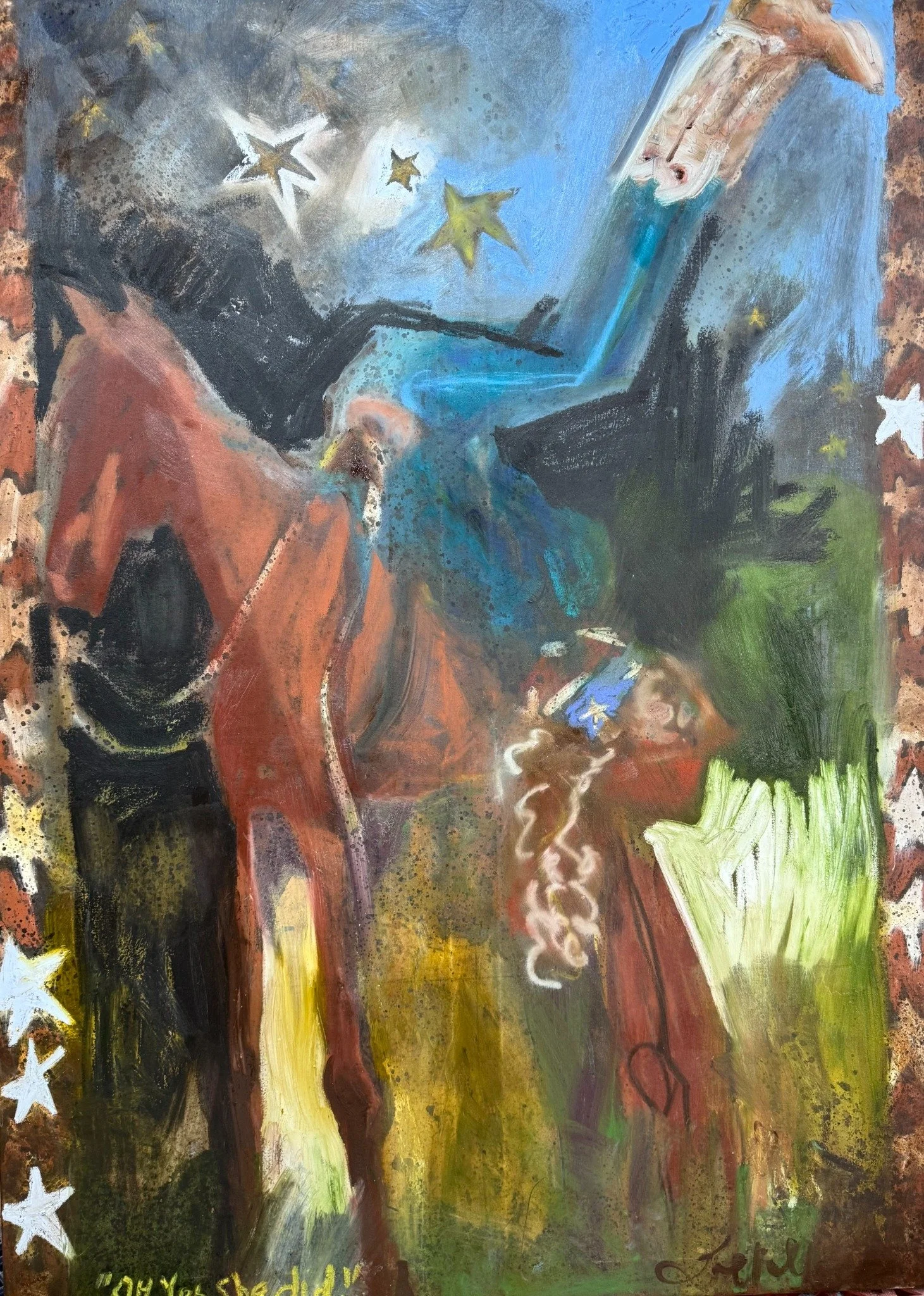 Oh Yes She Did, 2025
Oil on canvas
48 × 60 in (121.9 × 152.4 cm)
Gilda’s Club Louisville collection
