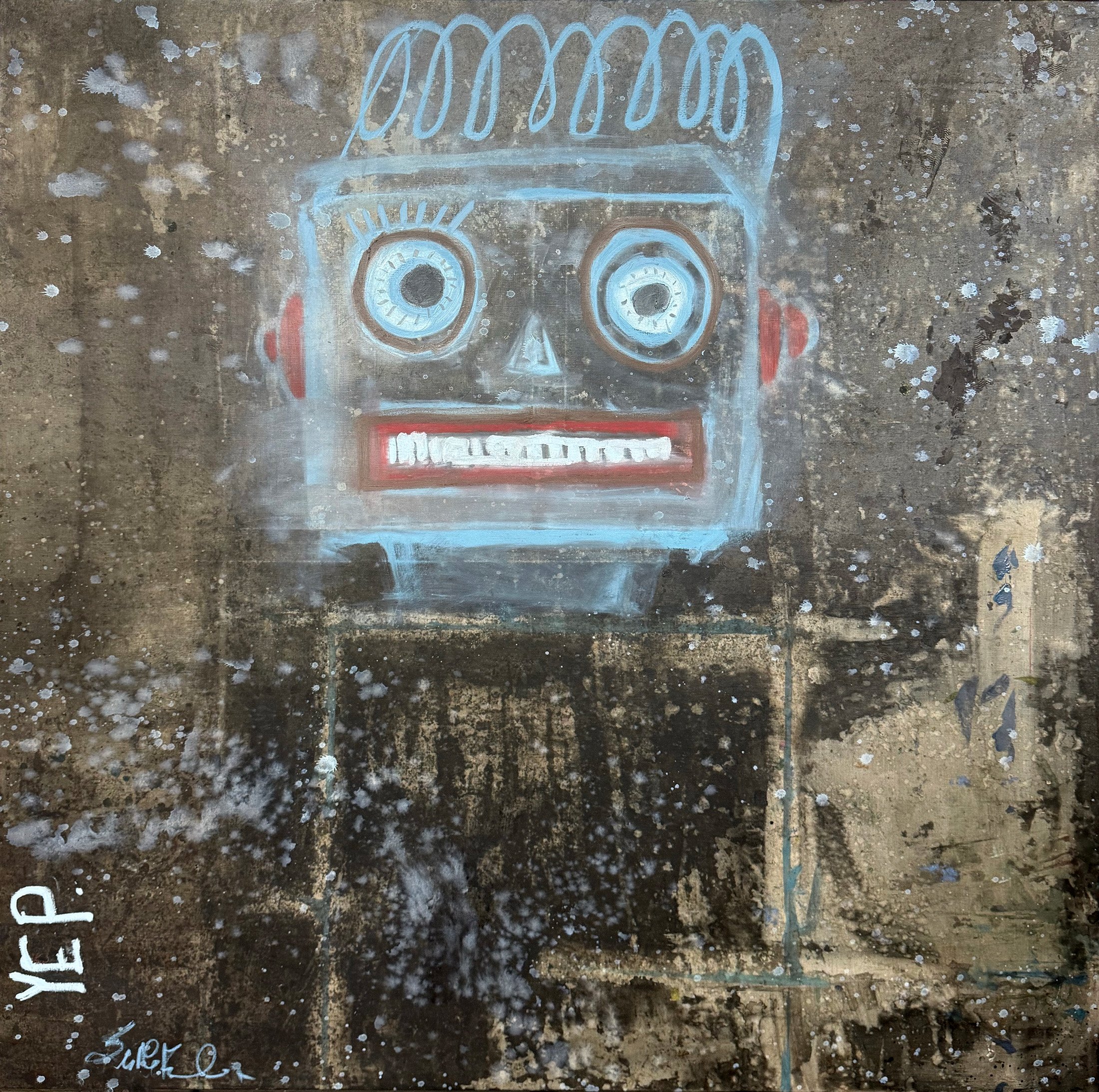 Yep. Robot 72 x 72 in  oil on linen