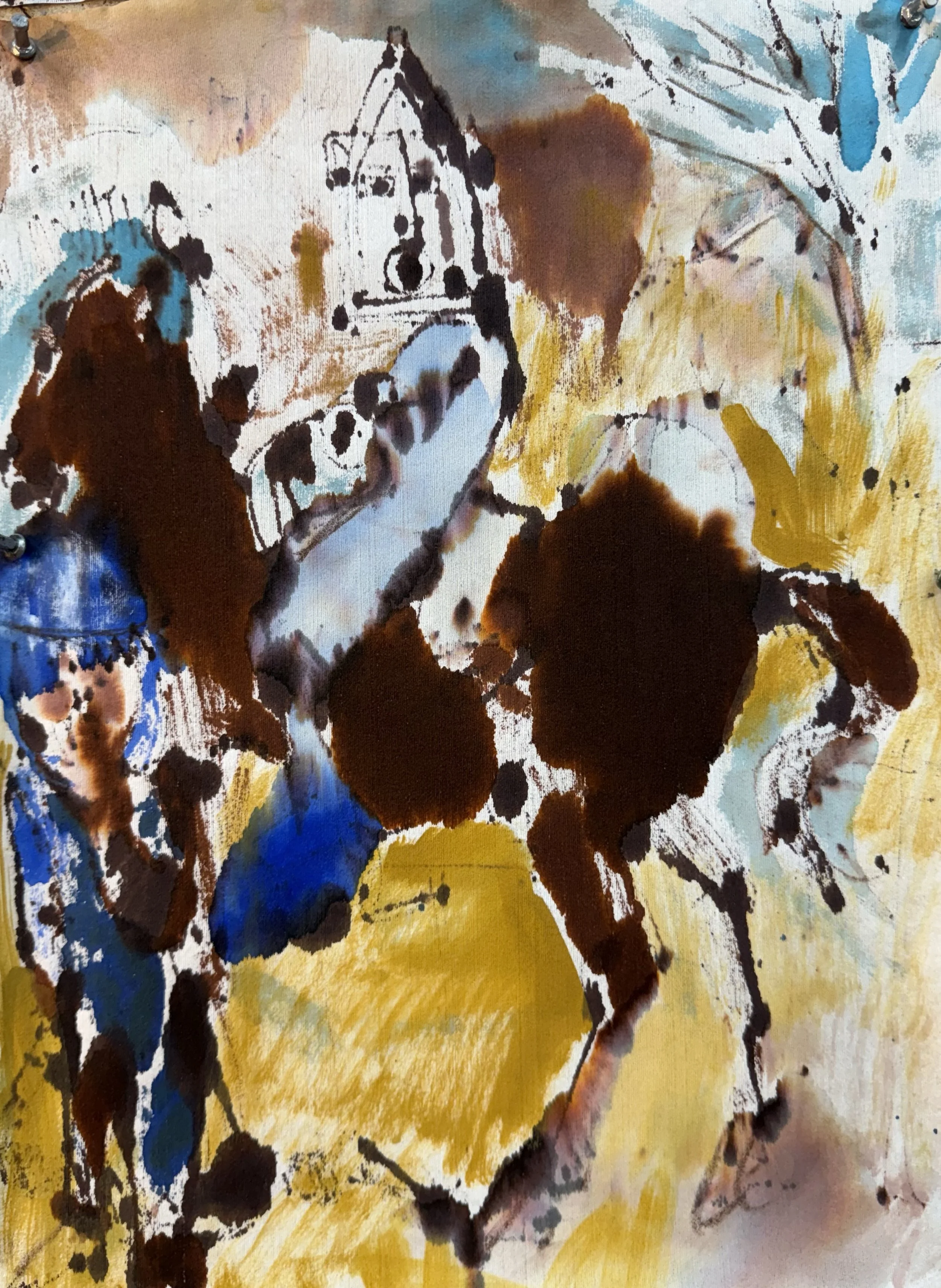Mask, Horse, and Dino Boy, 2026
Watercolor and wax
11 × 14 in (27.9 × 35.6 cm)