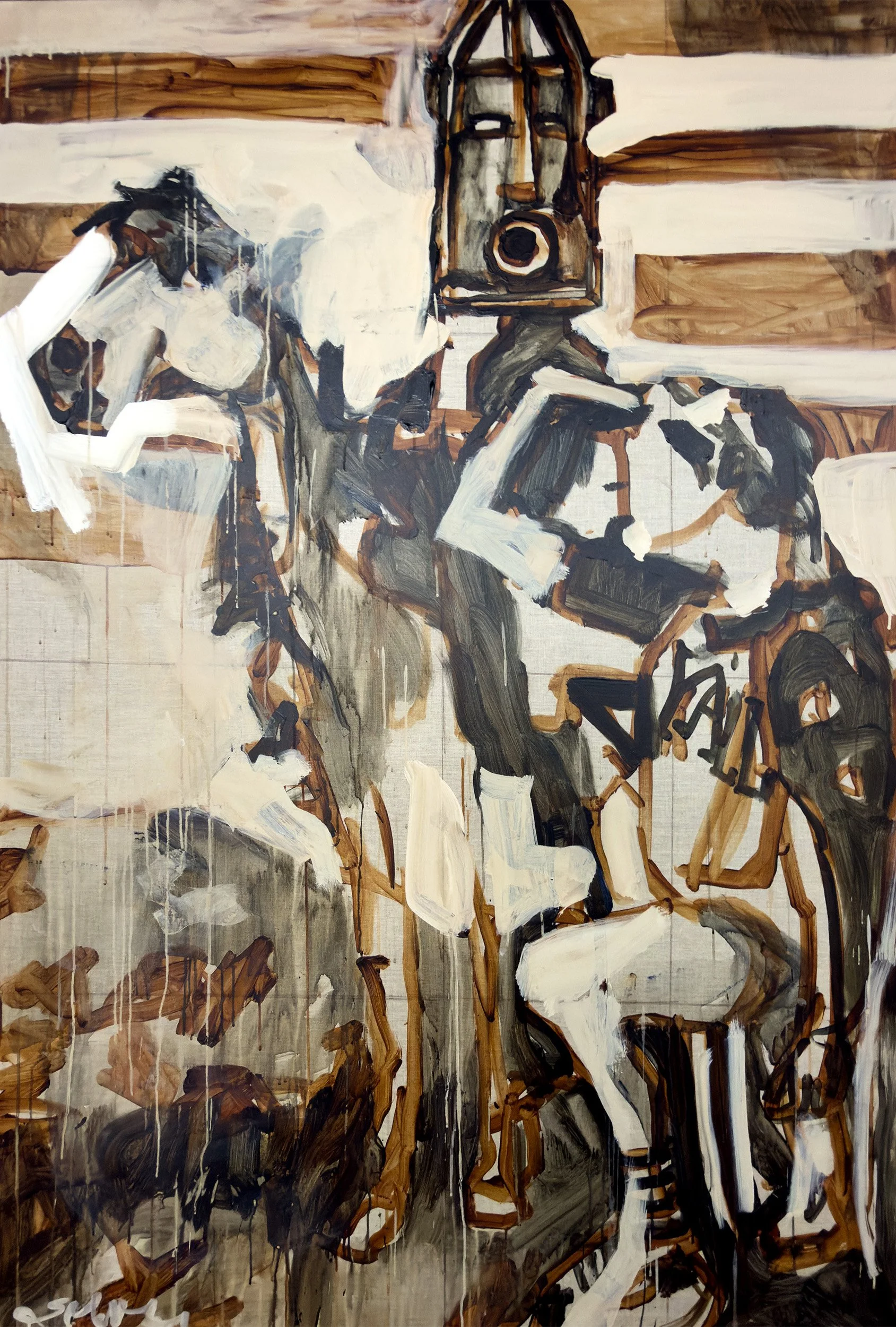 Ya'lle Also  4 x 8 ft mixed media on linen