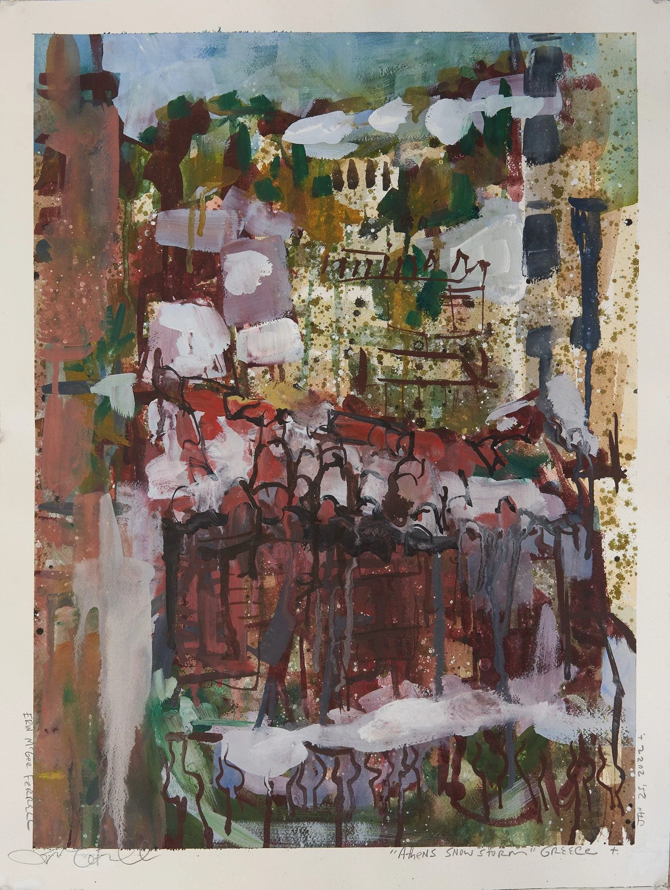 Rooftops seen from the Koukaki apartment — Erin McGee Ferrell, Athens, 2022.