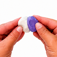 Mixing the two putty colors together