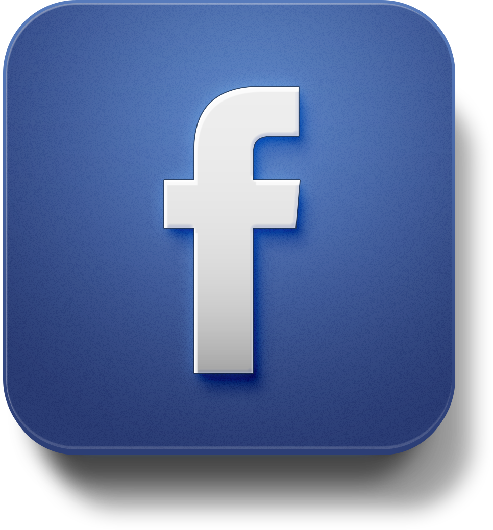 Facebook logo on a blue background.