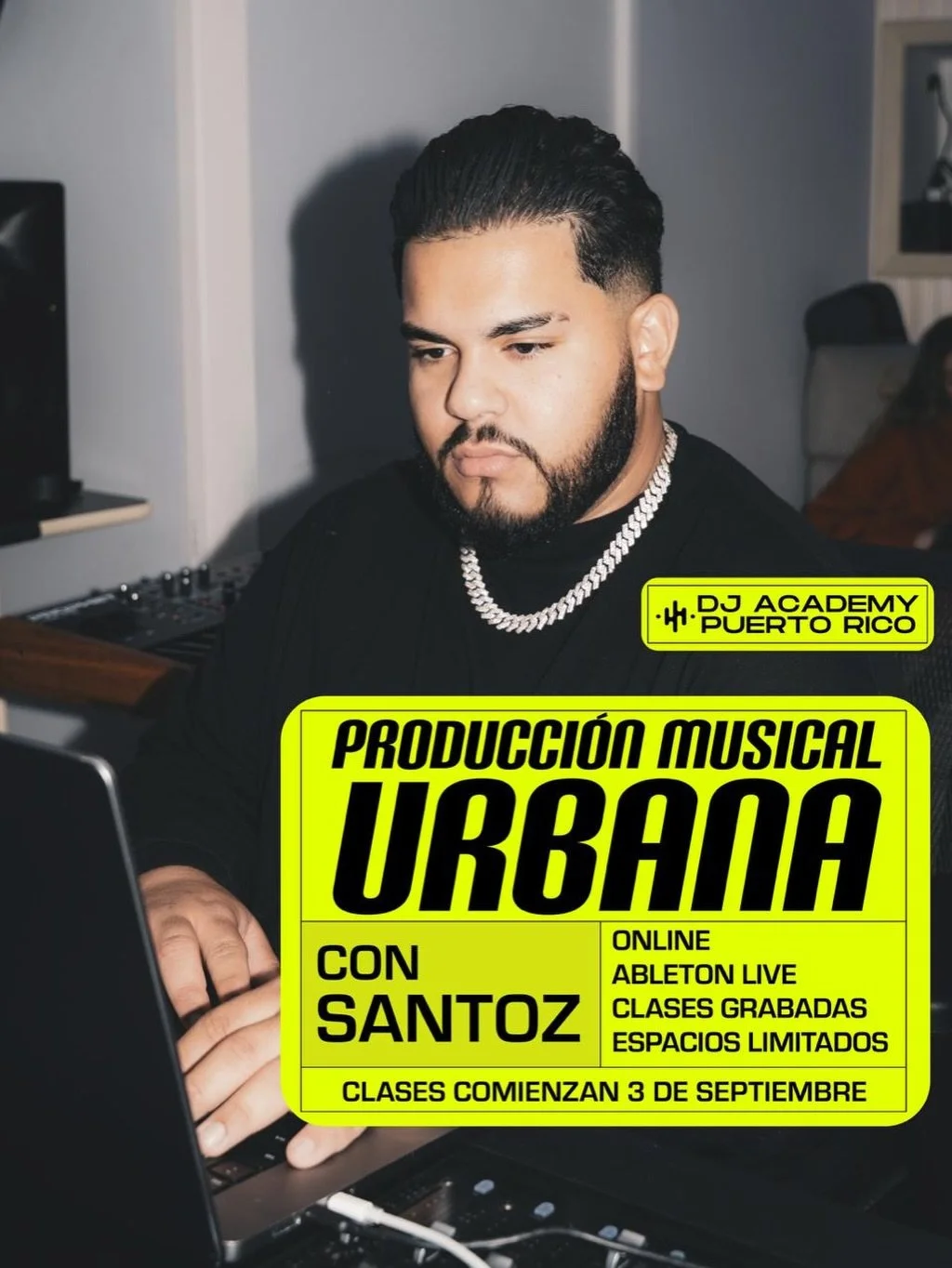 Programa de Producci&oacute;n Musical Urbana con Santoz

Aprende junto a Santoz, productor, compositor y m&uacute;sico con m&aacute;s de 15 a&ntilde;os de experiencia trabajando con artistas y productores de la escena urbana.

En este programa aprend