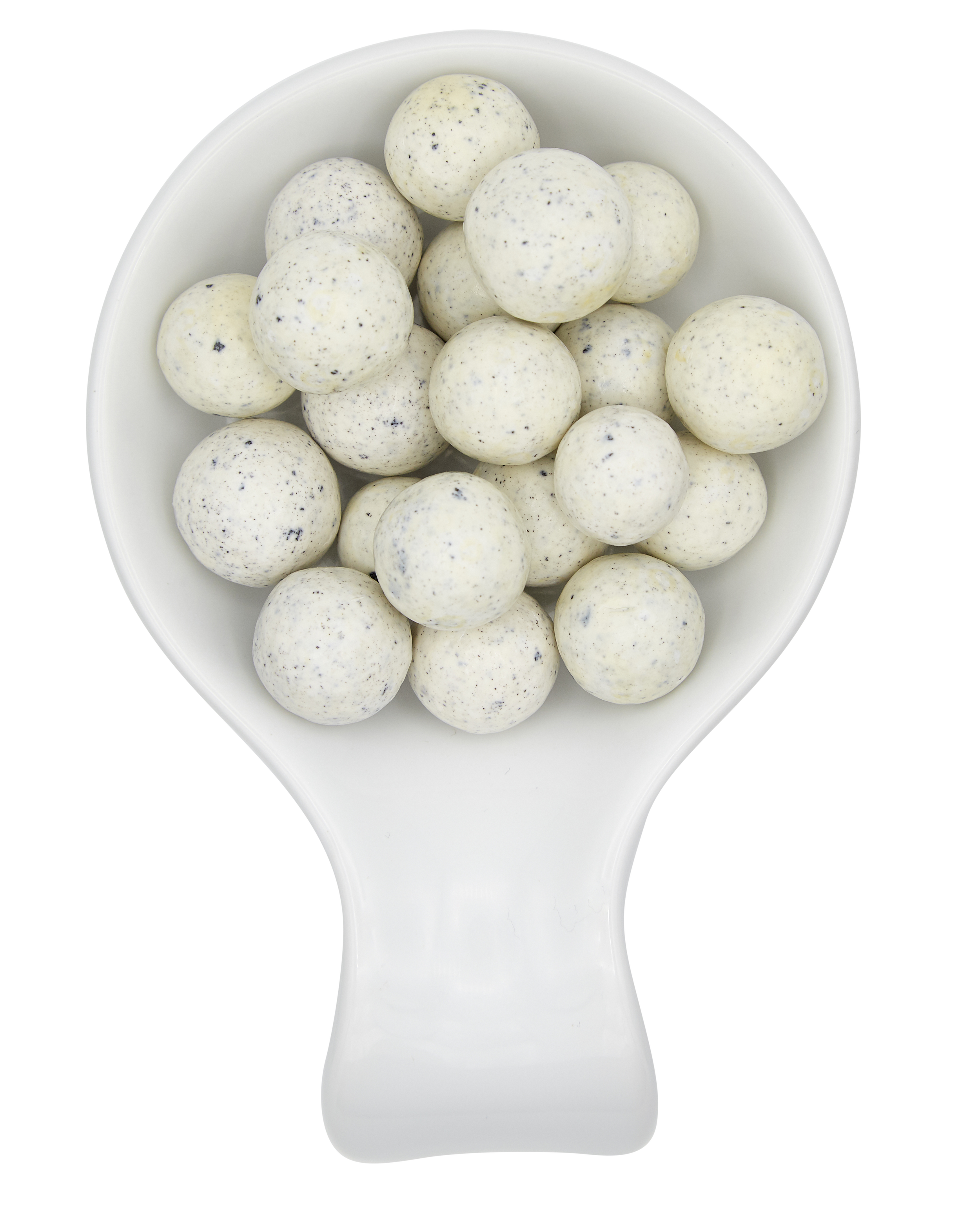 Choco cookie pops in a white bowl.