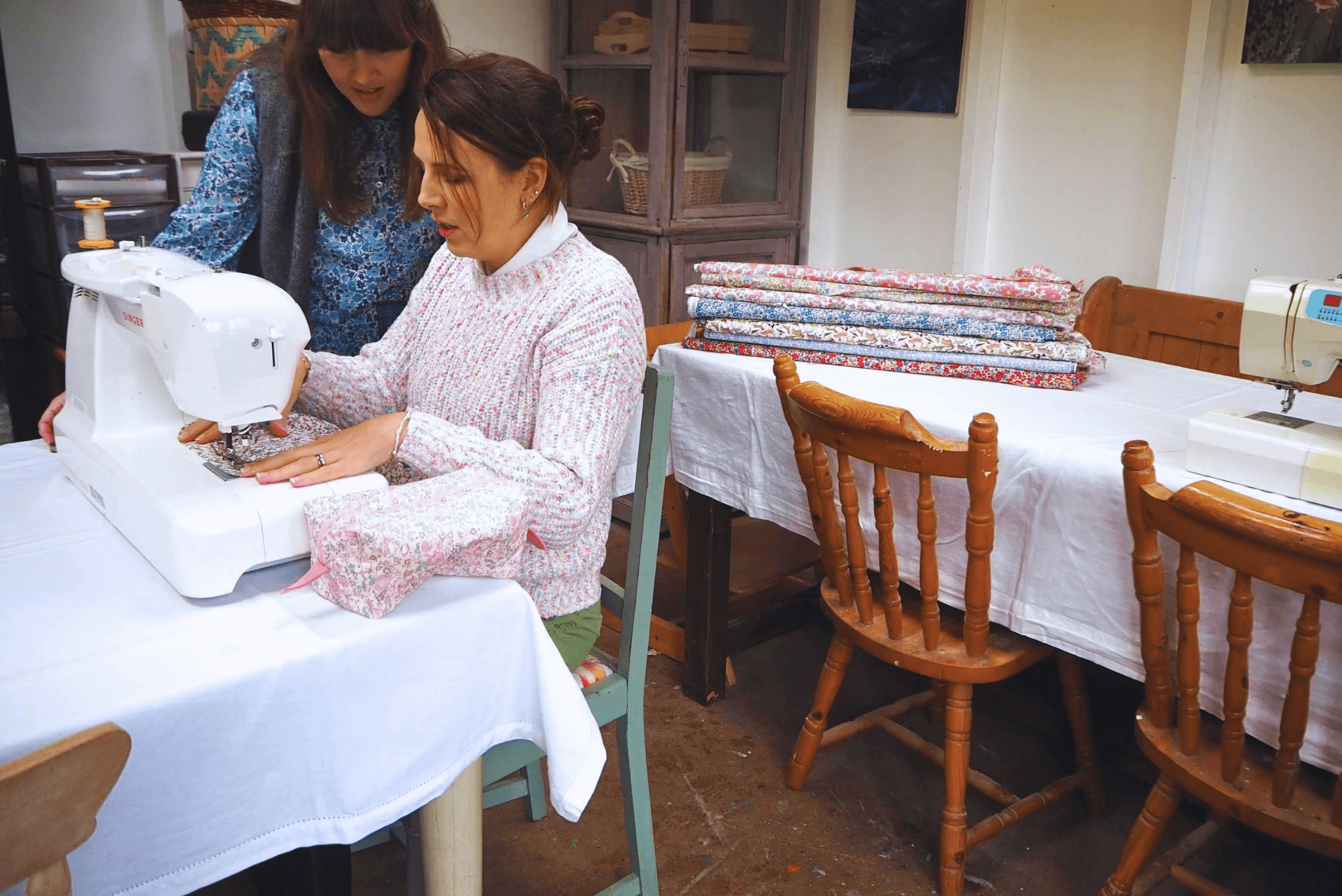 Creative sewing workshop at High Birch in Kent.
