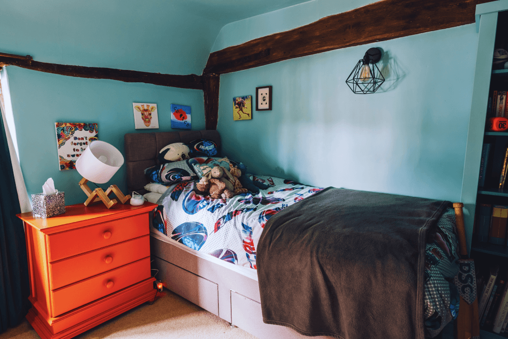 Colourful children’s bedroom at High Birch.