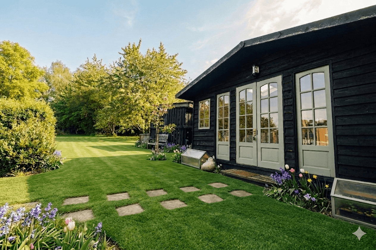 Workshop garden space at High Birch in Kent.