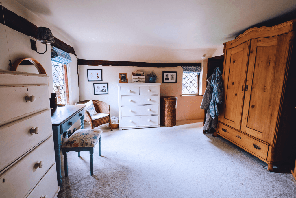 Light-filled bedroom at High Birch.