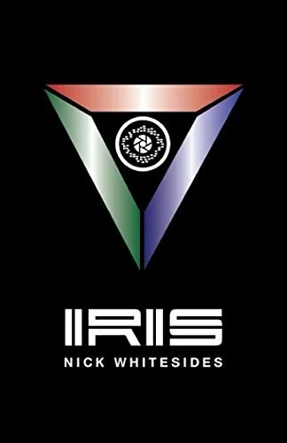 Logo featuring a black triangle with a globe inside a circle at the top, a gradient of red, white, green, and blue within the triangle, and the text 'IRIS' and 'Nick Whitesides' below.