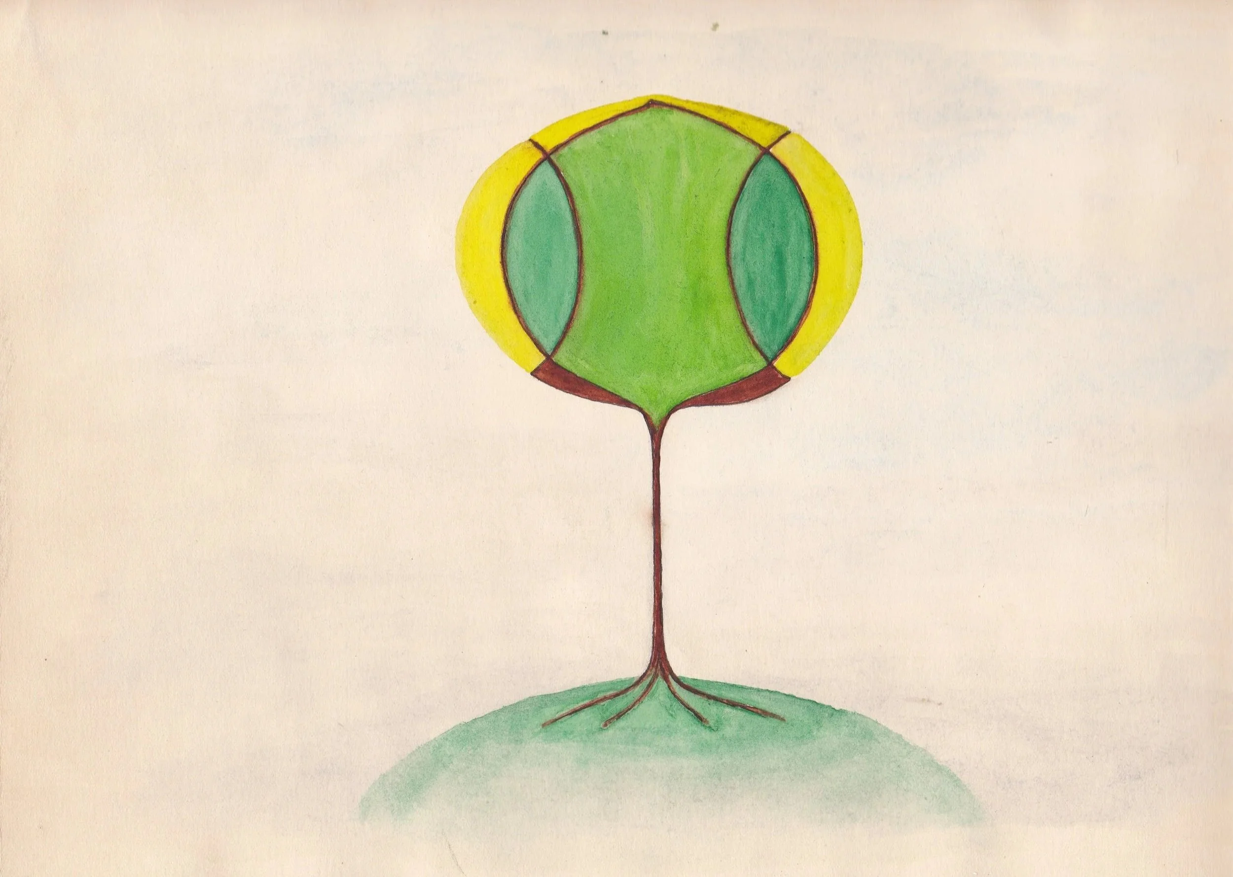 Urban Tree, 1980s, 16.5” x 12”, Pastel & pencil on paper