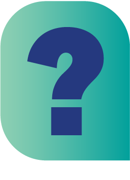 Image of a large blue question mark on a teal gradient background.