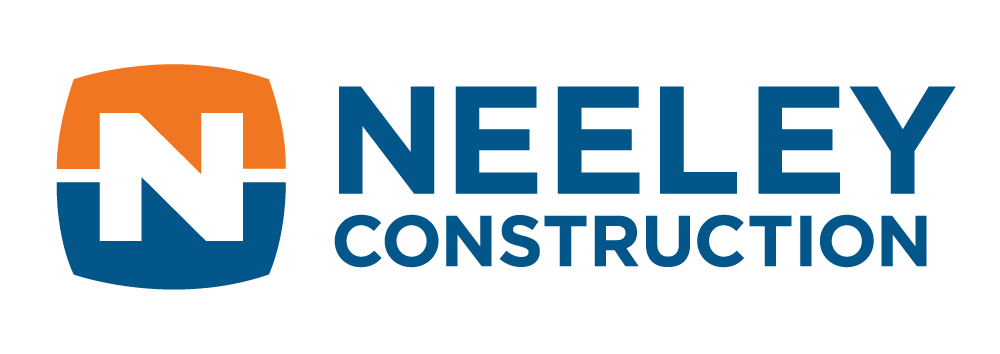 Logo of Neeley Construction featuring a stylized letter N in orange and blue, with the company name in blue text.