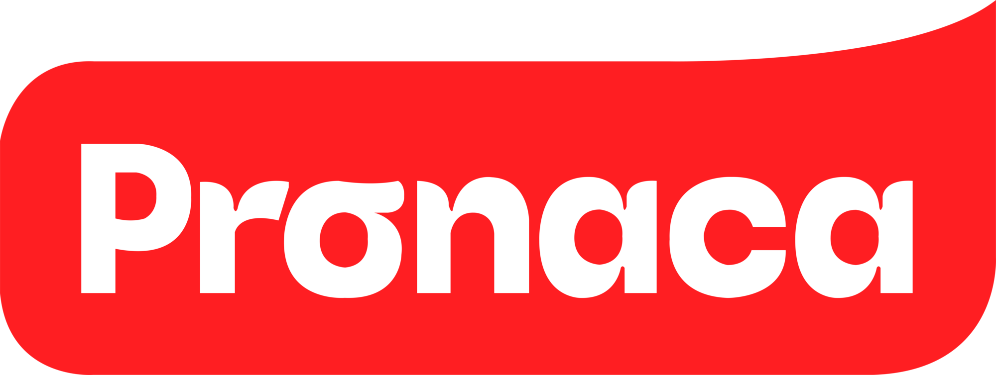 Logo de Priceda en colores rojo y blanco.