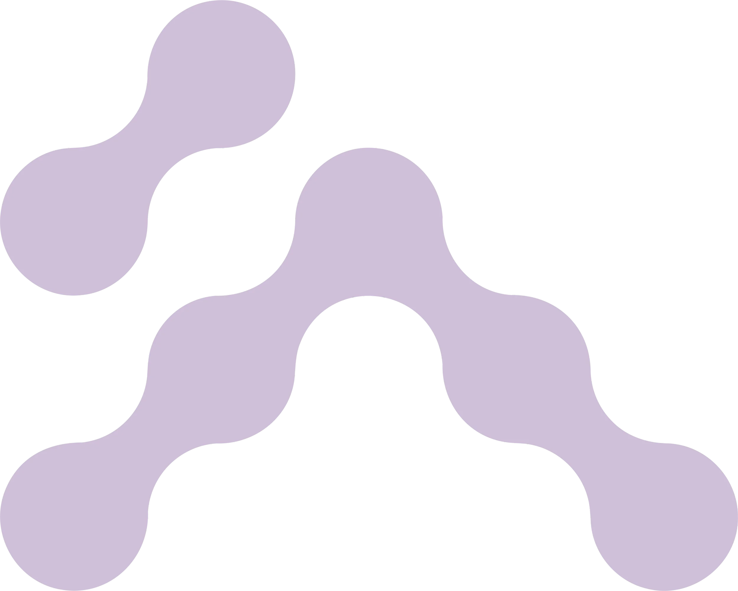 Ilustración abstracta de una estructura en forma de red con nodos de color lavanda.