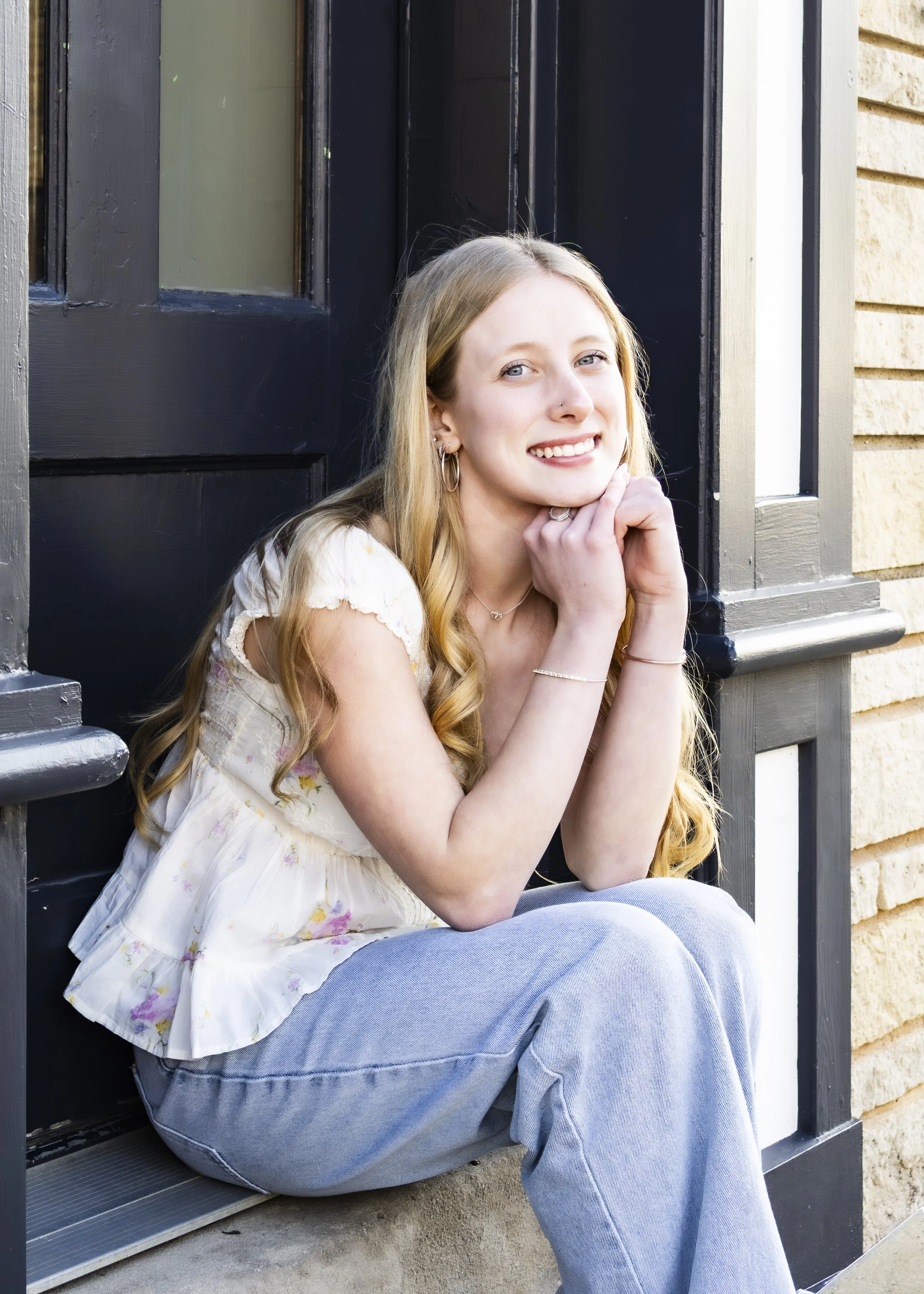 Senior session with young lady in downtown Sun Prairie, WI