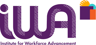 Logo of the Institute for Workforce Advancement with stylized purple letters and a multicolored square in the upper right corner.