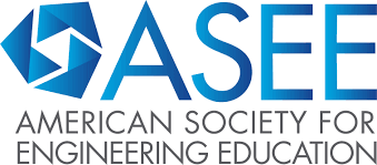 Logo of the American Society for Engineering Education with a blue geometric icon and the text 'ASEE' and 'American Society for Engineering Education'.