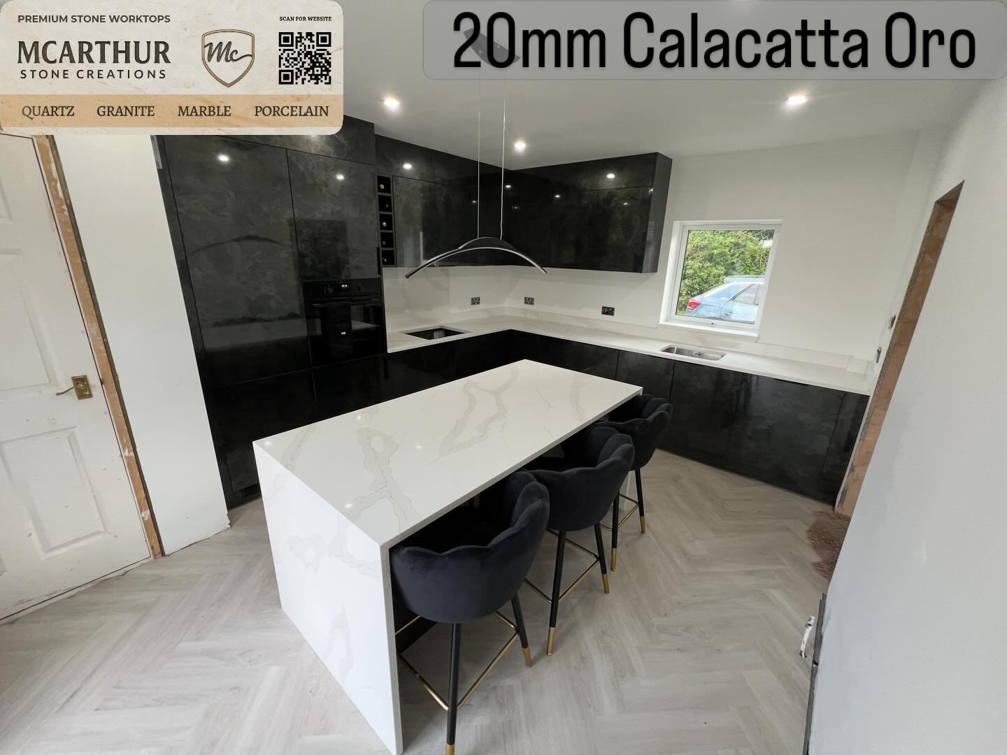 20mm Calacatta Oro #kitchen #interiordesign #quartz #worktops #home