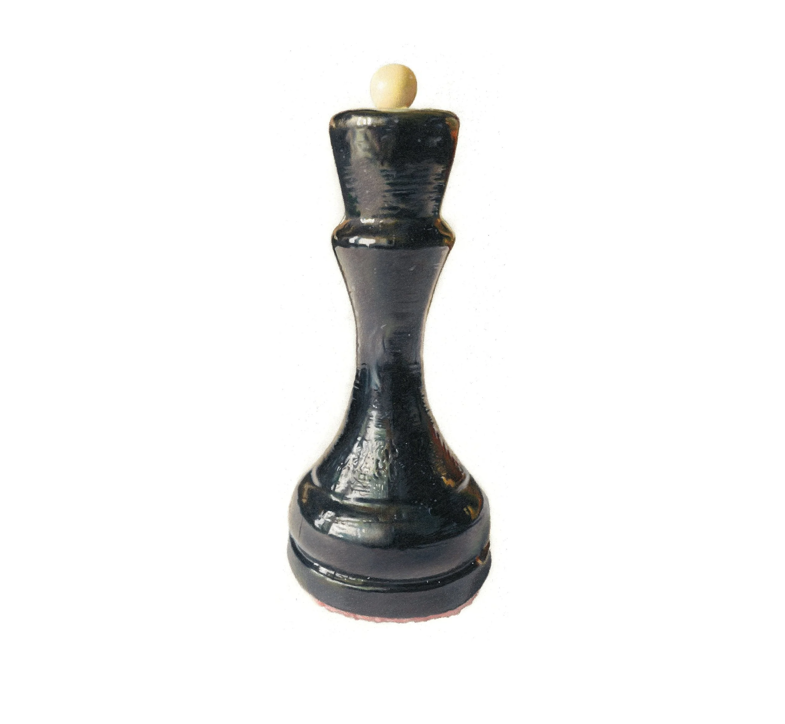 Hyperrealism coloured pencil drawing of a Queen Chess piece, by Connor Hornby