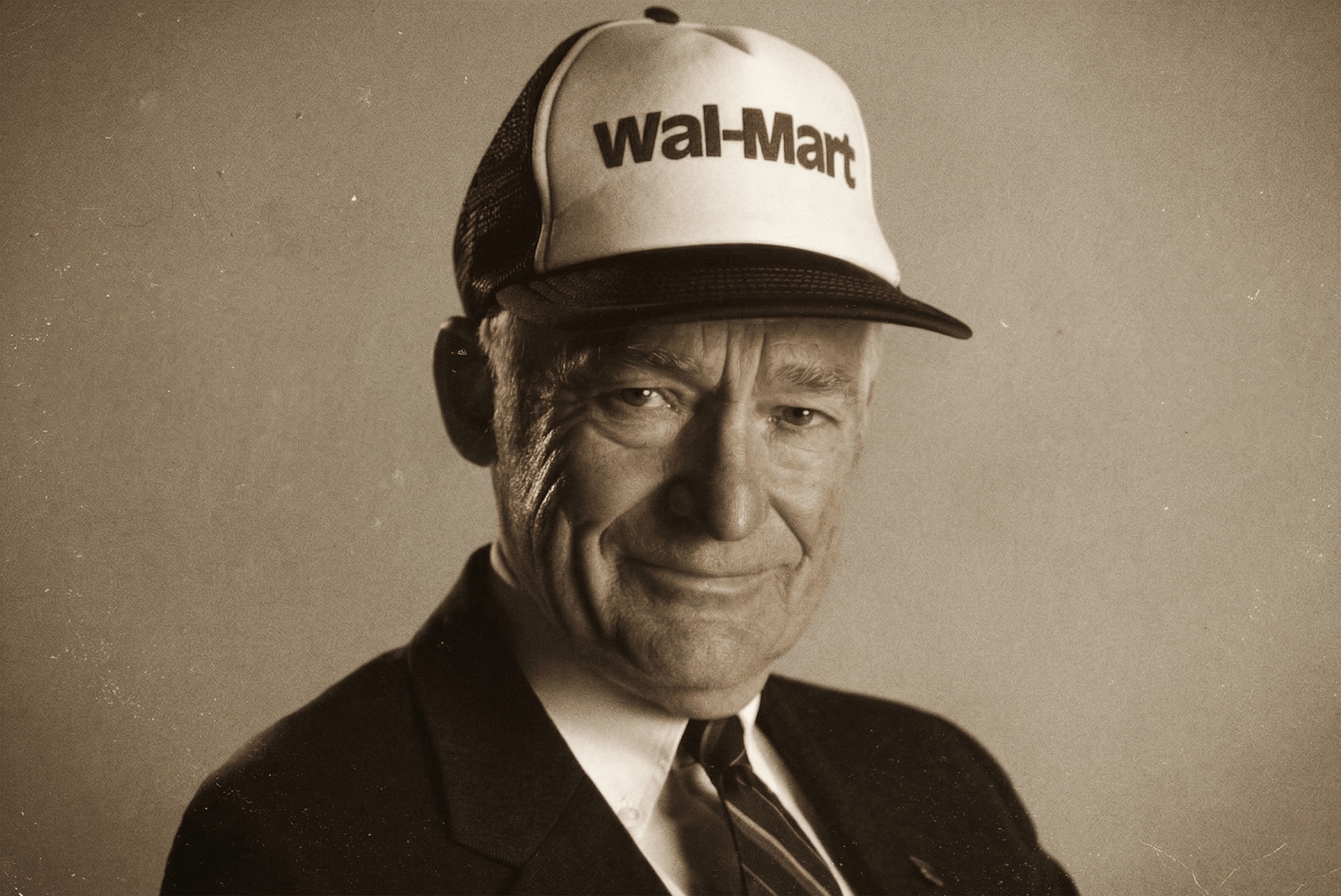 Photo of Sam Walton in sepia tone