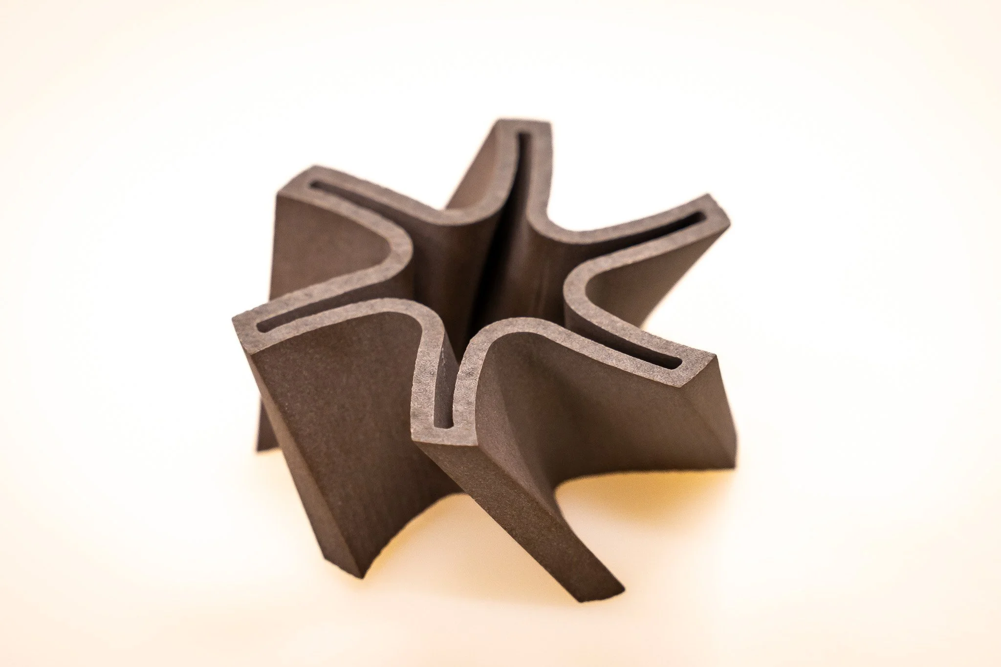 Close-up of a black star-shaped rubber seal or gasket with a hollow center on a white background.