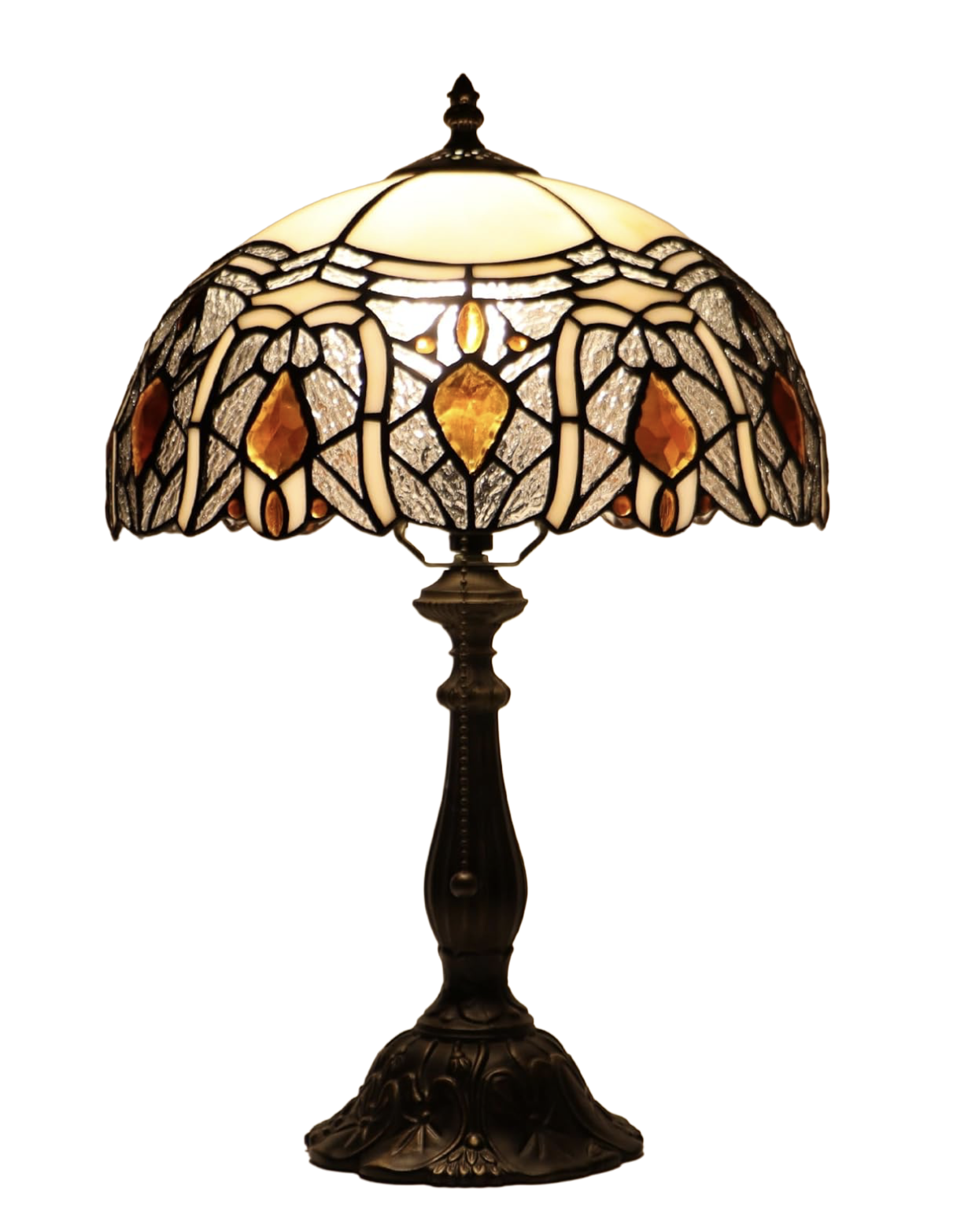 Antique Bronze Tiffany Stained Glass Lamp ($103)