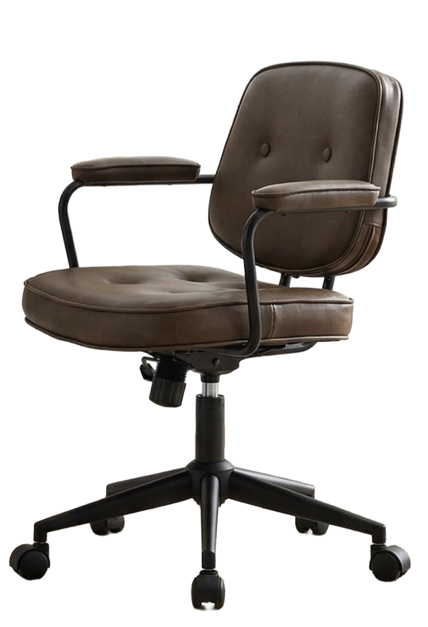Mid-Back PU Leather Swivel Desk Chair ($110)