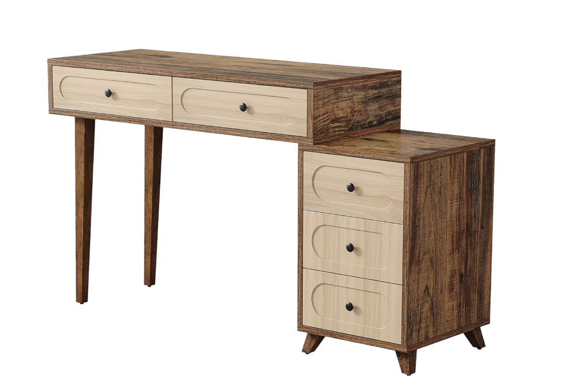 Reversible Solid Rubber Wood Computer Desk ($210)