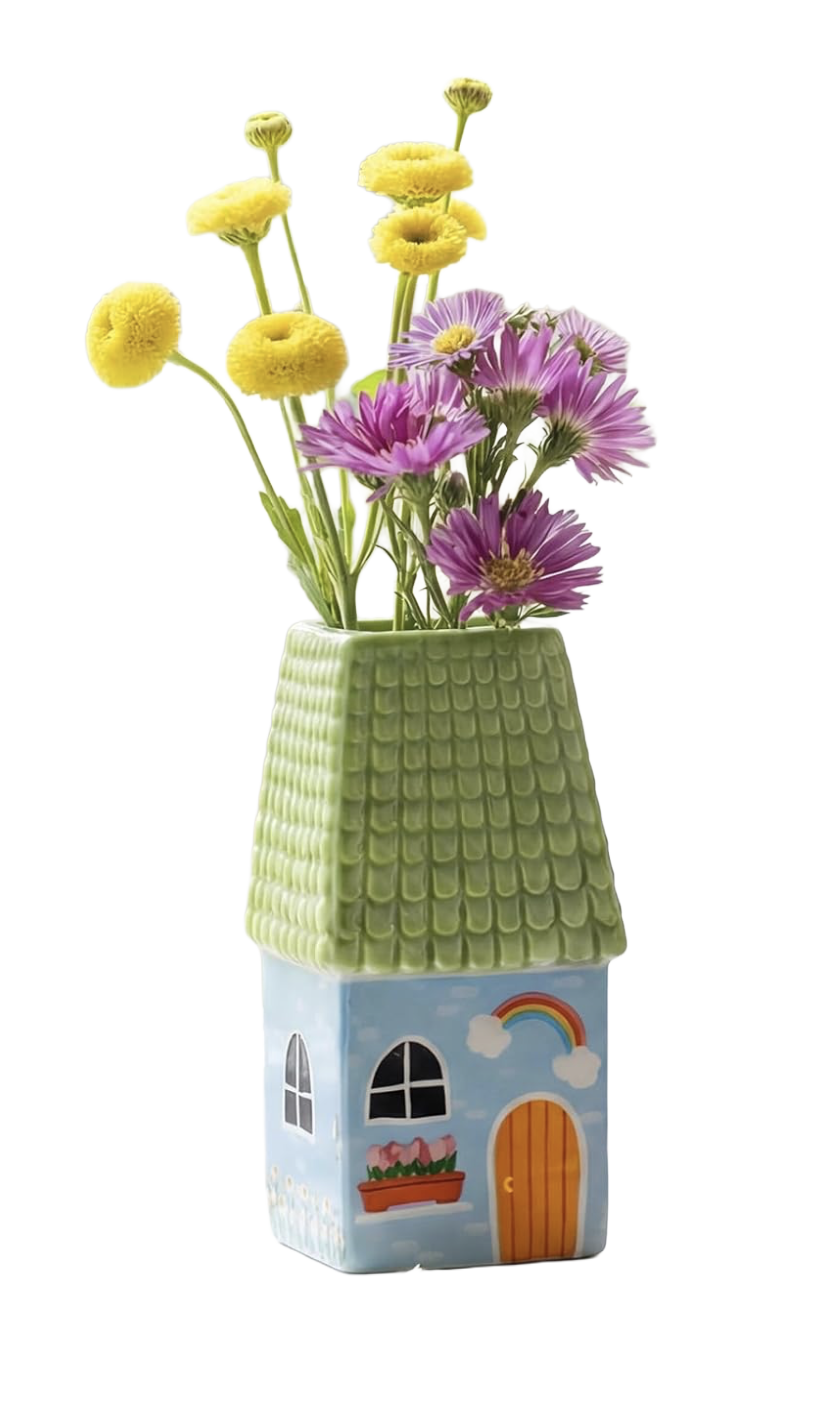 Handmade Ceramic House-Shaped Mini Vase ($16)