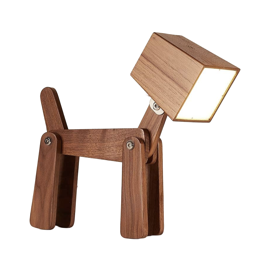 Walnut Wood Dog Desk Lamp ($25)