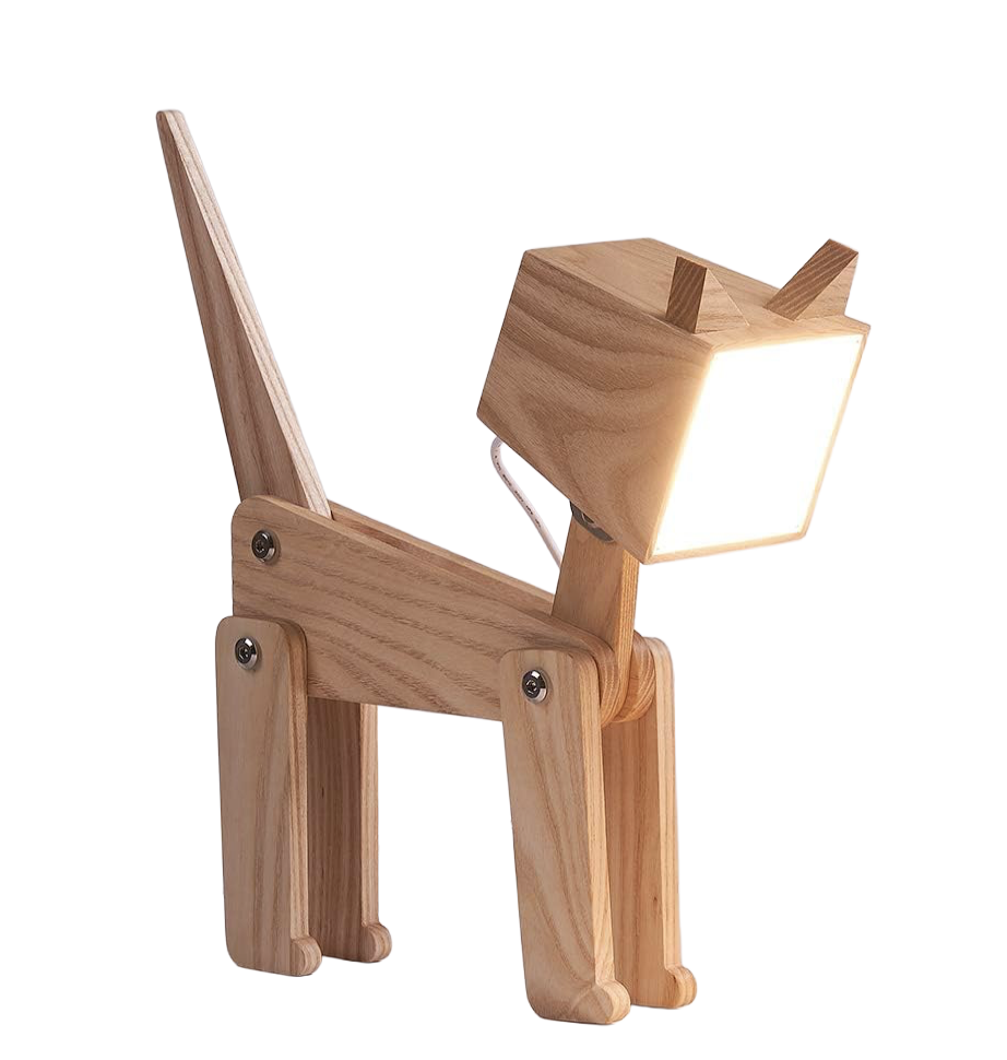 Solid Wood Cat Desk Lamp ($50)