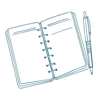 Icon representing practical and technical support with correspondence and technology