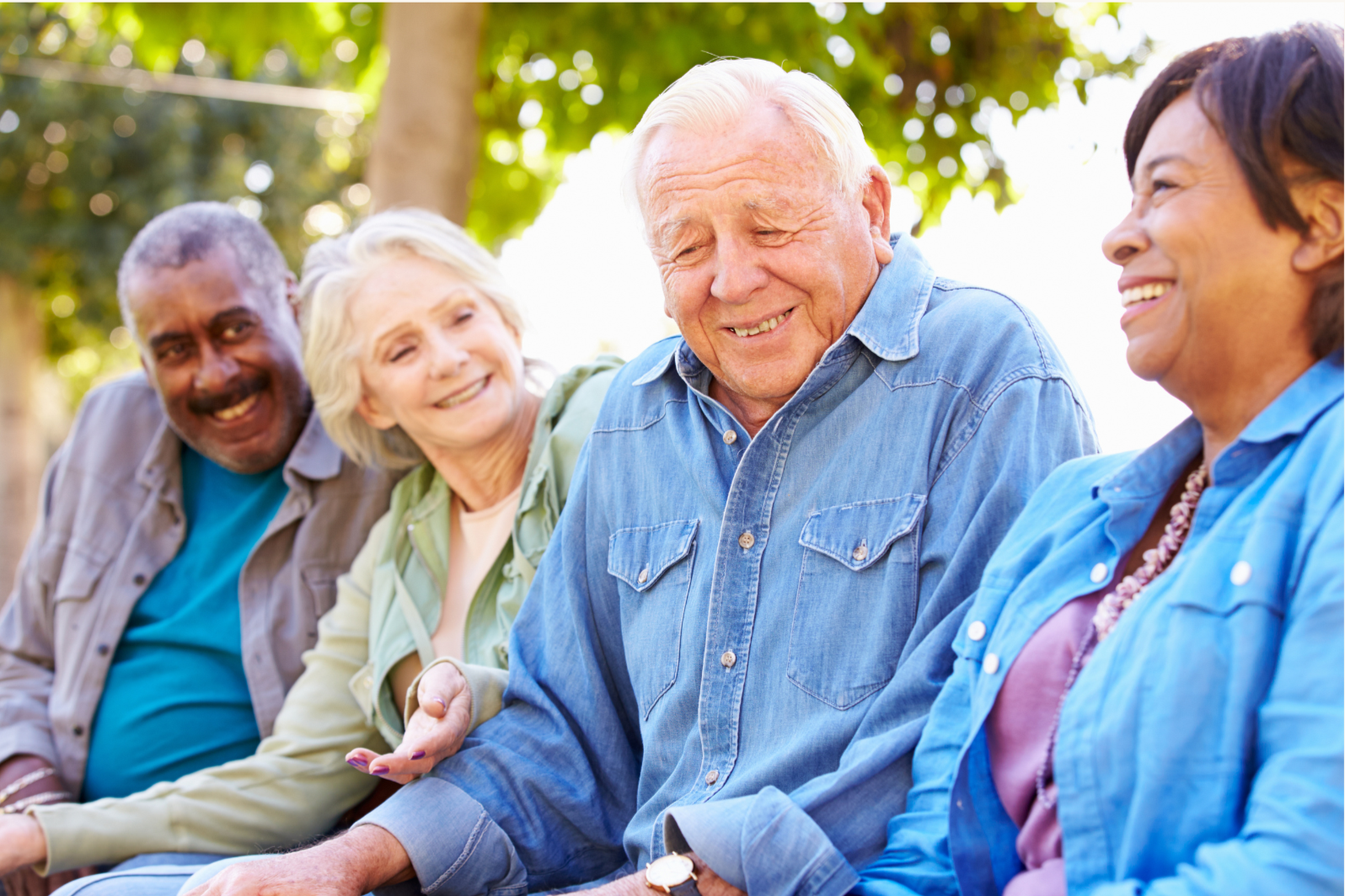 Older adults socialising outdoors in West Berkshire supported to stay active and connected by Stride Living